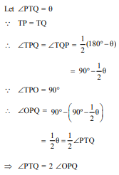 In Figure-6, two tangents TP and TQ are drawn to a circle with centre O from an external point
